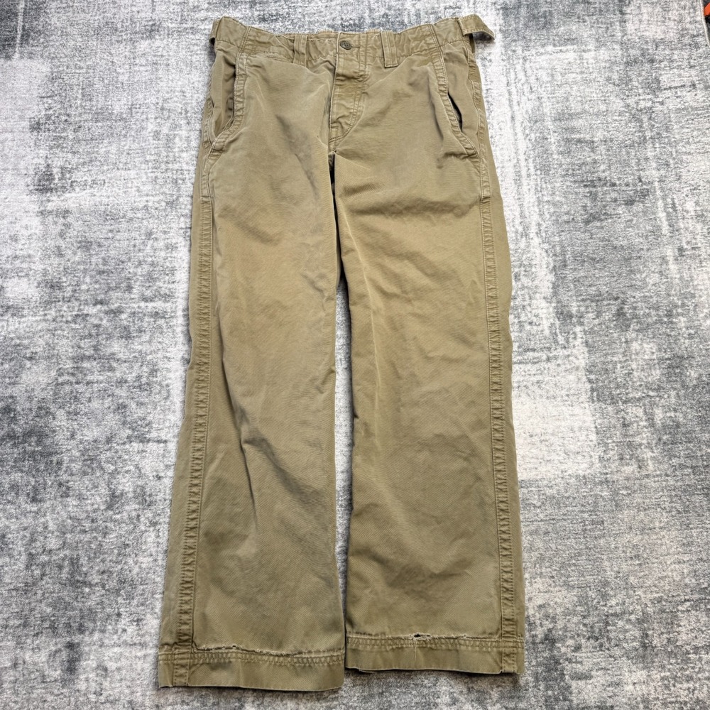 Y2K GAP Pants Mens 31x30 Khaki Heavy Twill Relaxed Military Field Adjustable
